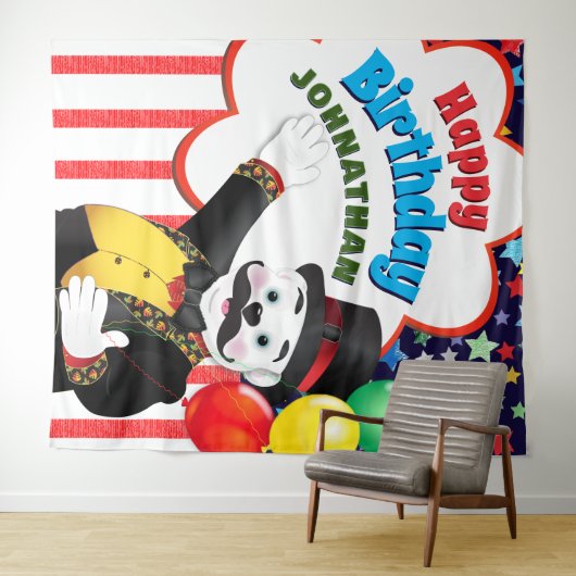Circus Ringmaster Beer Birthday Backdrop Wandkleed (In Situ (horizontaal))
