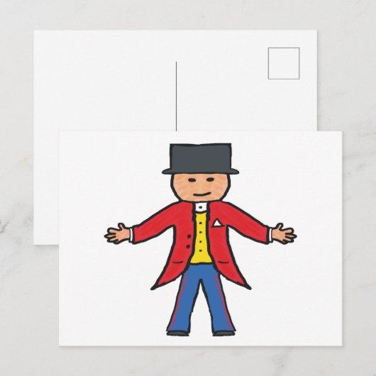 Circus Ringmaster Briefkaart (Voorkant / Achterkant)