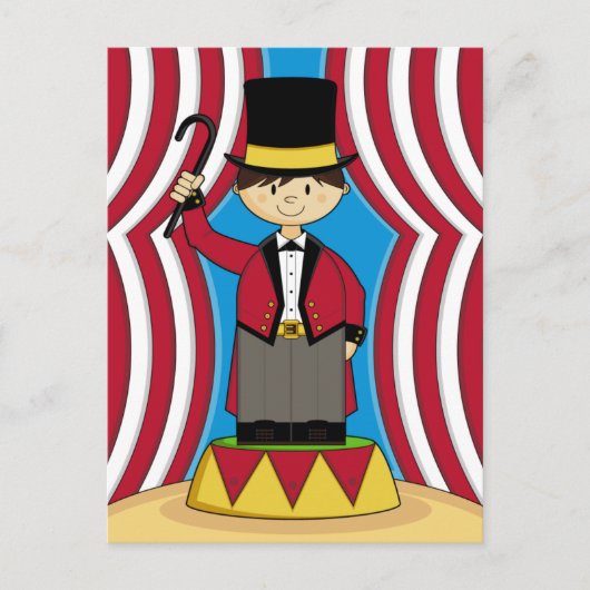 Circus Ringmaster Briefkaart (Voorkant)