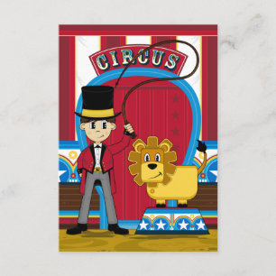 Circus Ringmaster en Lion RSVP-kaart RSVP Kaartje