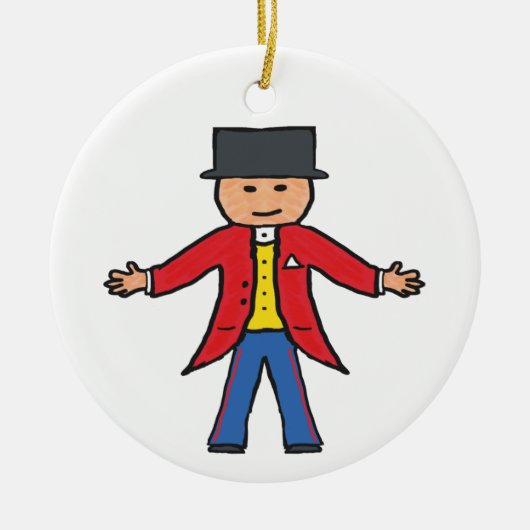 Circus Ringmaster Keramisch Ornament (Voorkant)