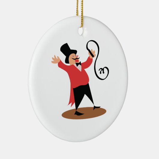 Circus Ringmaster Keramisch Ornament (Rechts)