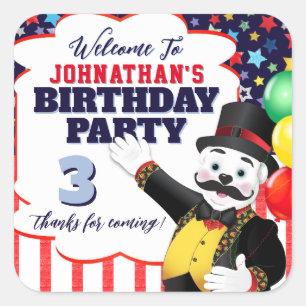 Circus Ringmaster Polar Beer Dank u Vierkante Sticker