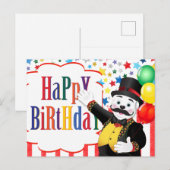 Circus Ringmaster Polar Beer Kinderen van Birthday Briefkaart (Voorkant / Achterkant)