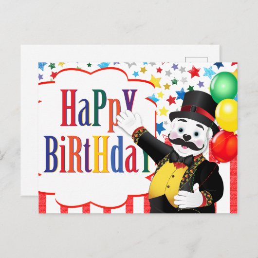 Circus Ringmaster Polar Beer Kinderen van Birthday Briefkaart (Voorkant / Achterkant)