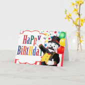 Circus Ringmaster Polar Beer Kinderen van Birthday Kaart (Gele Bloem)