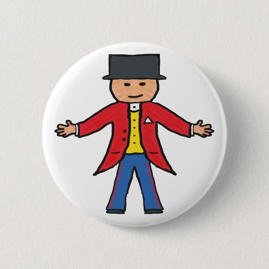 Circus Ringmaster Ronde Button 5,7 Cm (Voorkant)