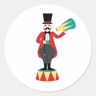 Circus Ringmaster Ronde Sticker