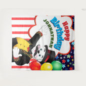 Circus Ringmeester Beer Verjaardag Achtergrond Wandkleed (Voorkant (horizontaal))