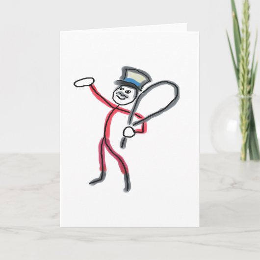 Circus Ringmeester Stickman Kaart (Voorkant)