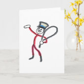 Circus Ringmeester Stickman Kaart (Gele Bloem)