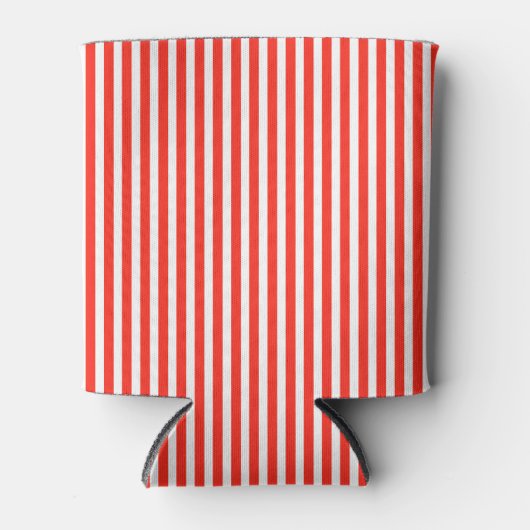 Circus Rood en Wit Cabana Strepen Blikjeskoeler (Voorkant)