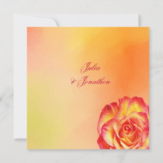 Circus Roos Spring Colors Wedding Invitation Kaart (Achterkant)