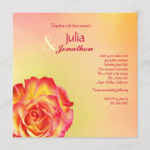 Circus Roos Spring Colors Wedding Invitation Kaart
