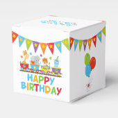 Circus Safari Train Schattige Kids Verjaardagsfees Bedankdoosjes (Voorkant Zijde)