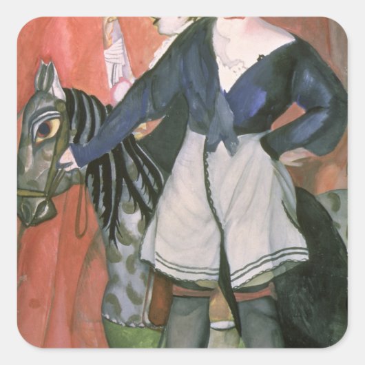 Circus Scene, 1917 Vierkante Sticker (Voorkant)