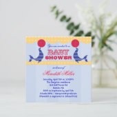 Circus Seal Baby shower Uitnodiging (Staand voorkant)
