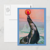Circus Seal met Briefkaart van de Ball (Voorkant / Achterkant)