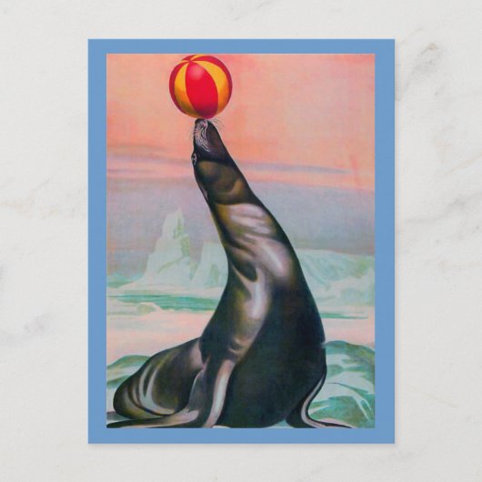 Circus Seal met Briefkaart van de Ball (Voorkant)