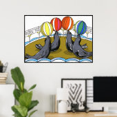 Circus Seals (in 23 formaten) Poster (Thuiskantoor)