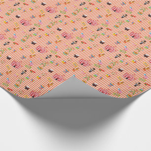 Circus Show op oranje en wit gestreept Cadeaupapier