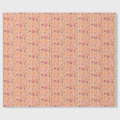  Circus Show op oranje en wit gestreept Cadeaupapier (Vlak)