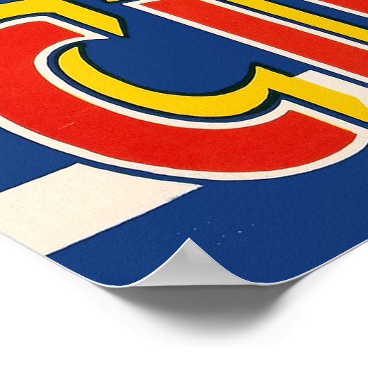 Circus show, wilde tijger, vintage poster (Hoek)