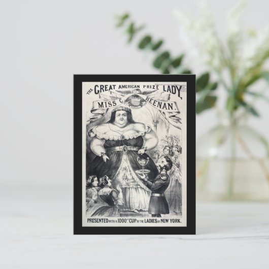 CIRCUS SIDE SHOW FAT LADY FEESTDAGENKAART (Staand voorkant)