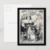 CIRCUS SIDE SHOW FAT LADY  FEESTDAGENKAART (Voorkant / Achterkant)