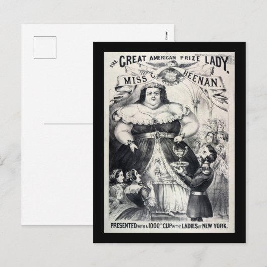 CIRCUS SIDE SHOW FAT LADY  FEESTDAGENKAART (Voorkant / Achterkant)