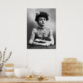 Circus side show Tattoo Lady  foto Poster (Keuken)