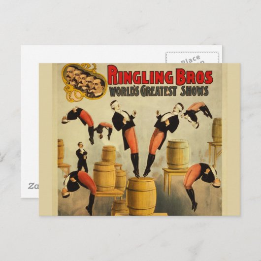  Circus Sideshow Poster Briefkaart (Voorkant / Achterkant)