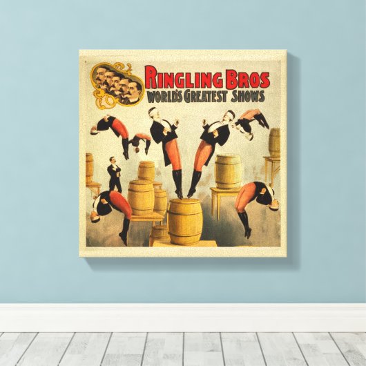  Circus Sideshow Poster Canvas Afdruk (Insitu (Houten vloer))