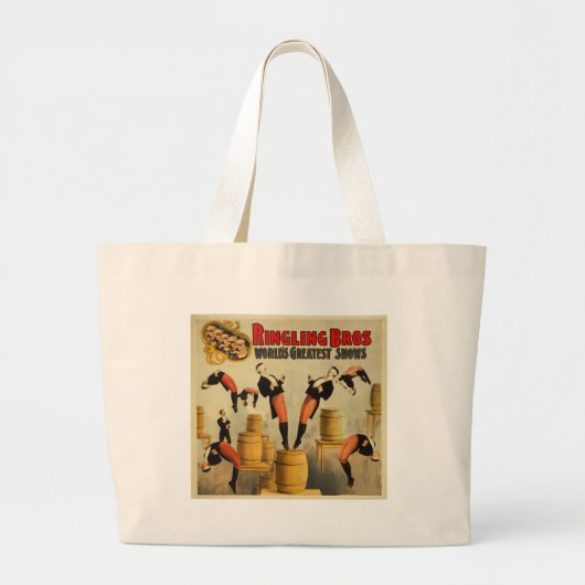 Circus Sideshow Poster Grote Tote Bag (Voorkant)
