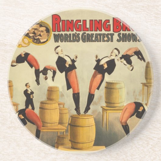 Circus Sideshow Poster Zandsteen Onderzetter (Voorkant)