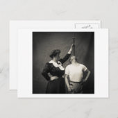 Circus Sideshow Sword Swallower Freak Briefkaart (Voorkant / Achterkant)