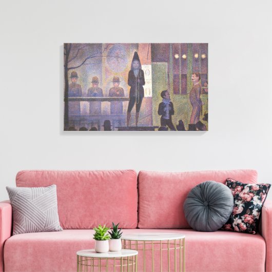 Circus Sideshow van Georges Seurat, kunst Canvas Afdruk (Insitu (Woonkamer))