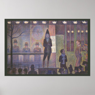 Circus Sideshow van Georges Seurat, Vintage Kunst Poster