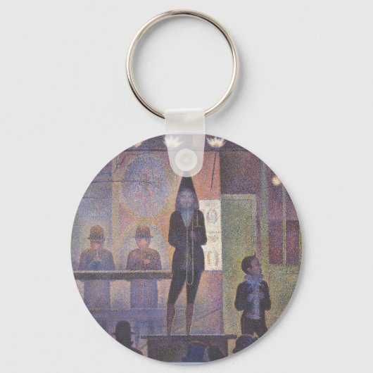 Circus Sideshow van Georges Seurat, Vintage Kunst Sleutelhanger (Voorkant)