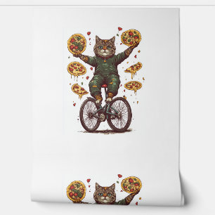 Circus Snack Cat – Grappige Voedsel Juggler Kat Behang