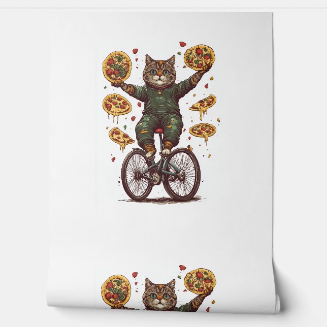 Circus Snack Cat – Grappige Voedsel Juggler Kat Behang (Afrollen)