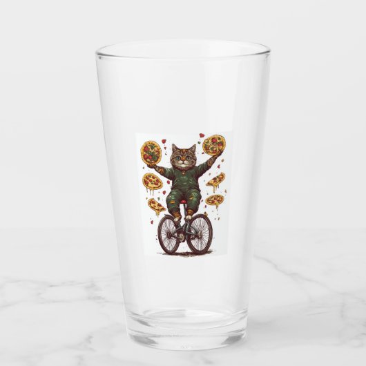 Circus Snack Kat � Grappige Voedsel Jongleer Kat Glas (Voorkant)