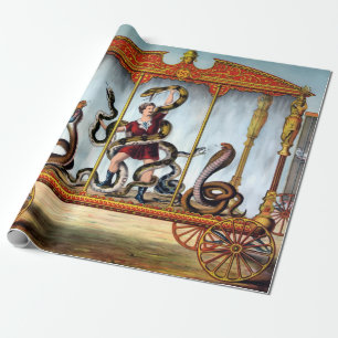 Circus Snake Handler en gekookte dieren Cadeaupapier