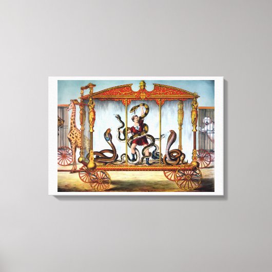 Circus Snake Handler en gekookte dieren Canvas Afdruk (Voorkant)
