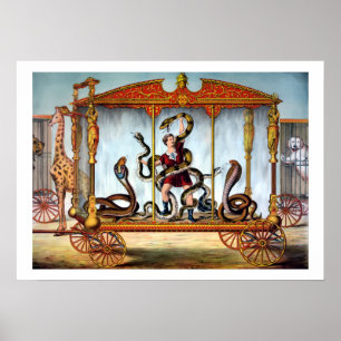 Circus Snake Handler en gekookte dieren Pos Poster