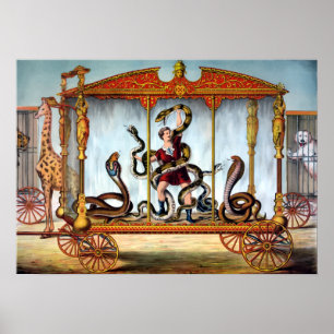  Circus Snake Handler en gekookte dieren Poster