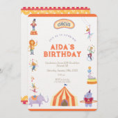 Circus Spectaculaire Verjaardag Uitnodiging (Voorkant / Achterkant)