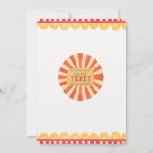 Circus Spectaculaire Verjaardag Uitnodiging (Achterkant)