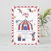 Circus Spectaculaire Verjaardag Uitnodiging (Staand voorkant)