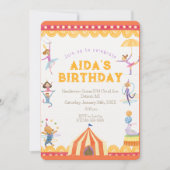 Circus Spectaculaire Verjaardag Uitnodiging (Voorkant)